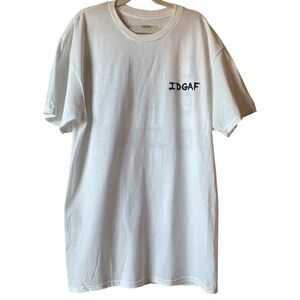 Fashion Nova Men “IDGAF” t-shirt. Size Medium